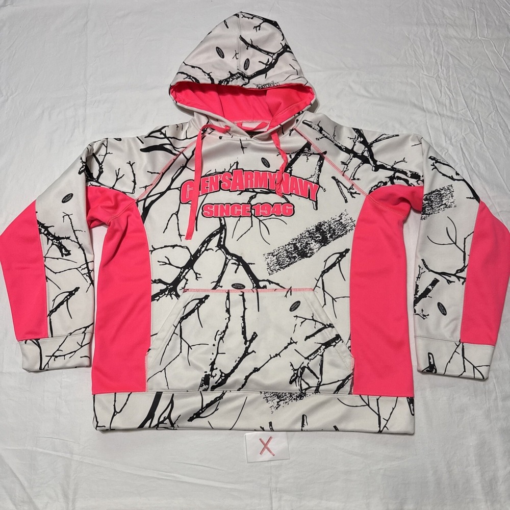 Trail crest glen's Army Navy White/Pink women hoodie Size XL